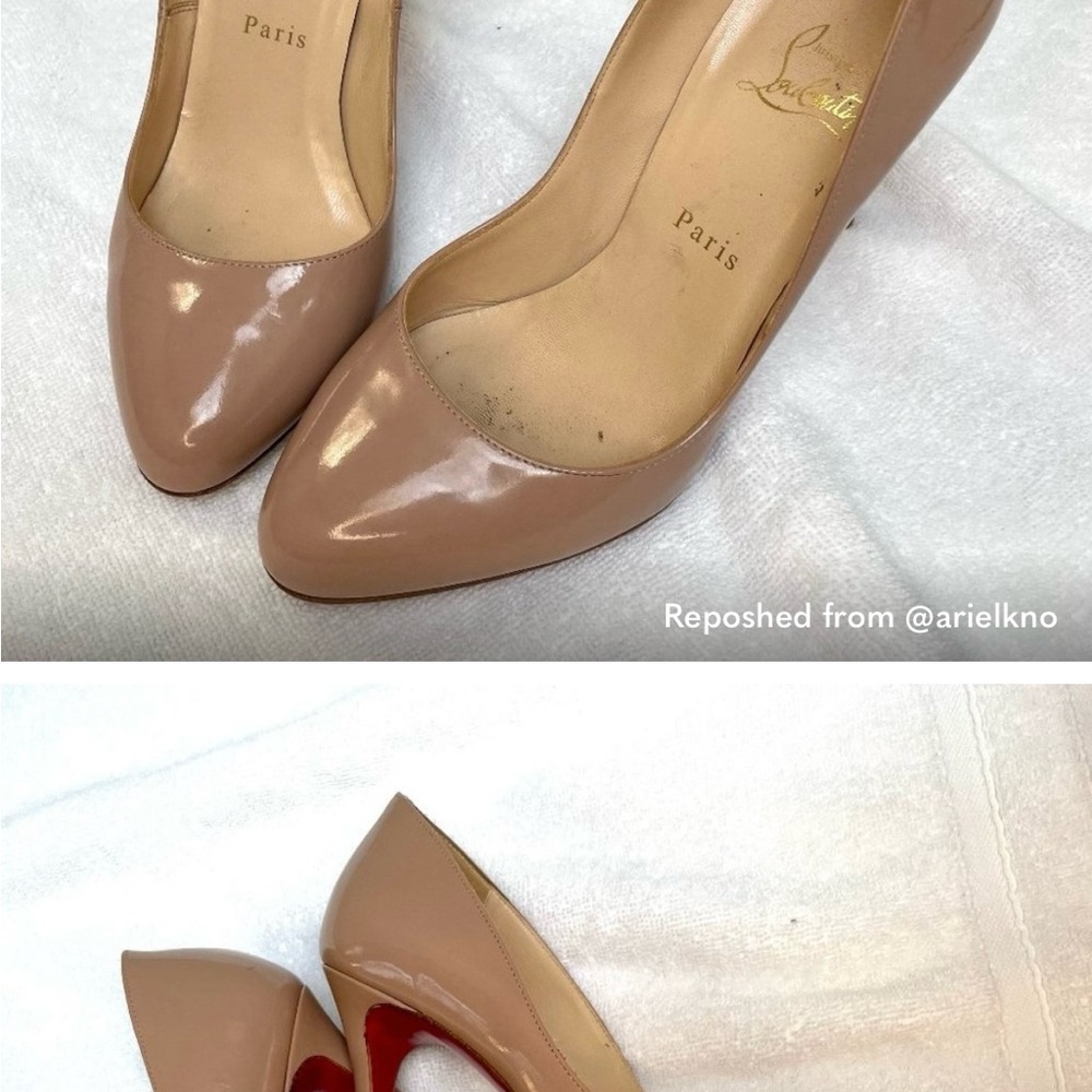 Christian Louboutin Cream and Red Stiletto Heels